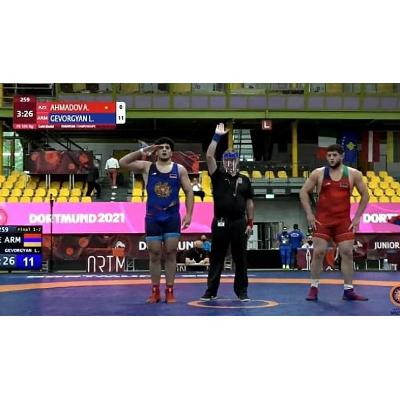 Борец вольного стиля Лева Геворгян (125 кг) стал чемпионом Европы среди юниоров (до 20 лет) в Дортмунде