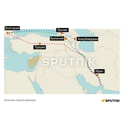 Три возможных варианта пути из Ирана в Болгарию