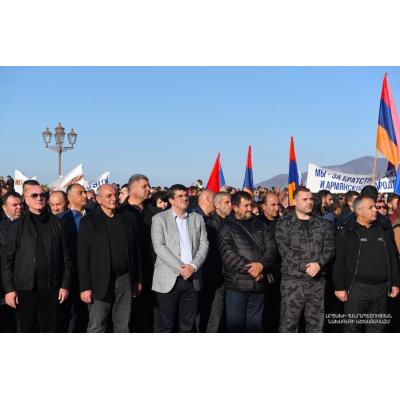 Центральная площадь Степанакерта - столицы Нагорно-Карабахской Республики (Республики Арцах) 30 октября 2022 г.