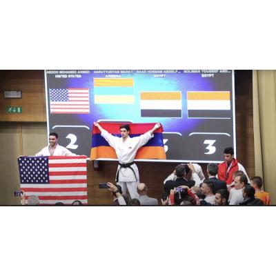 На прошедшем в словенском городе Краньска Гора XXI чемпионате мира по традиционному каратэ 17-летний представитель сборной Армении Марат Арутюнян завоевал золотую медаль в соревнованиях Кого кумитэ