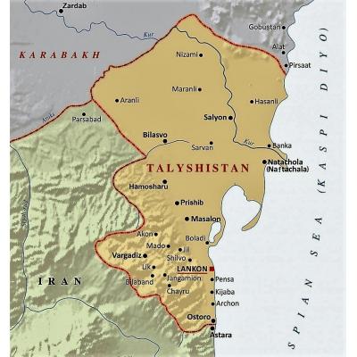 Карта Талыш-Муганской Автономной Республики